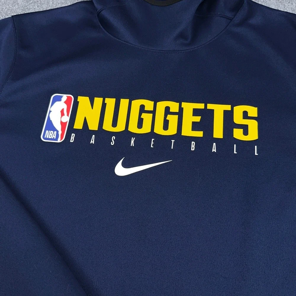 Denver Nuggets Nike Dri-Fit Pullover‎ Hoodie Men's XL Blue NBA Gym AT9020-419